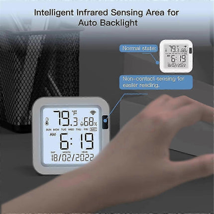 Temperature & Humidity Sensor LCD Display Infrared Sensing Backlight Screen