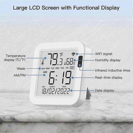 Temperature & Humidity Sensor LCD Display Infrared Sensing Backlight Screen