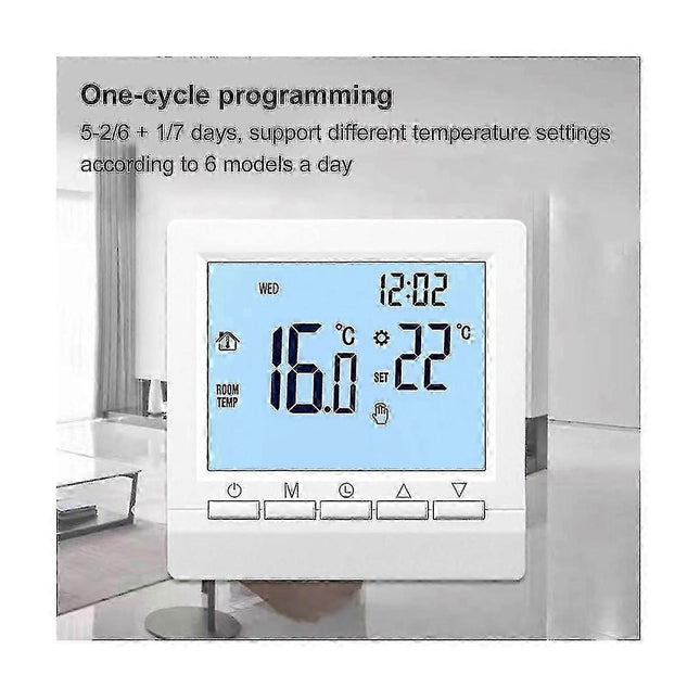 Backlight LCD Thermostat Wall Heating Temperature Controller Blue Light Display – product detail