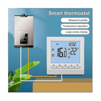 Backlight LCD Thermostat Wall Heating Temperature Controller Blue Light Display