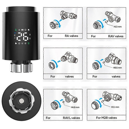Smart Radiator Valve TRV Programmable Thermostatic Radiator Valve App Remote Control