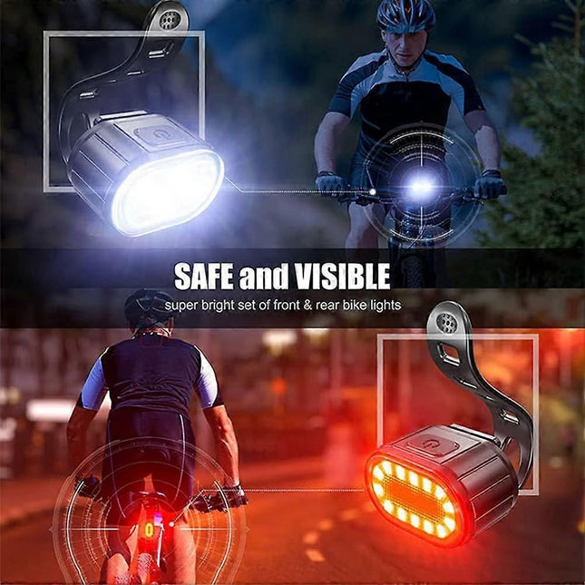 IPX4 Waterproof USB Rechargeable Bike Light Set – product detail