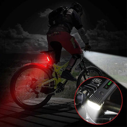 USB Rechargeable Bike Light Set - LED Front & Tail Light