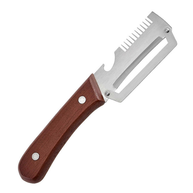 2-in-1 Stainless Steel Vegetable Peeler with Wooden Handle