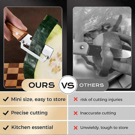Vegetable Peeler with Bottle Opener - Razor-Sharp Stainless Blade, Ergonomic Wooden Handle