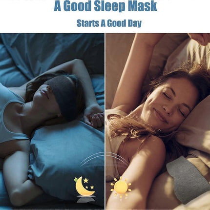 Super Soft Cotton Sleep Mask - Breathable, Adjustable, with Earplugs & Travel Pouch