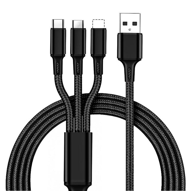 3-in-1 Multi USB Charger Cable for Micro USB Type C and Apple Devices V1263-JX-6100-1