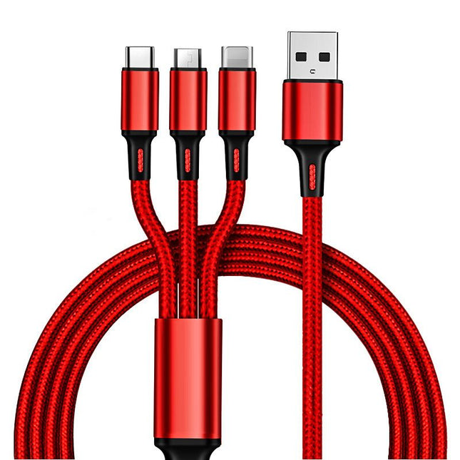 3-in-1 Multi USB Charger Cable for Micro USB Type C and Apple Devices V1263-JX-6100-4