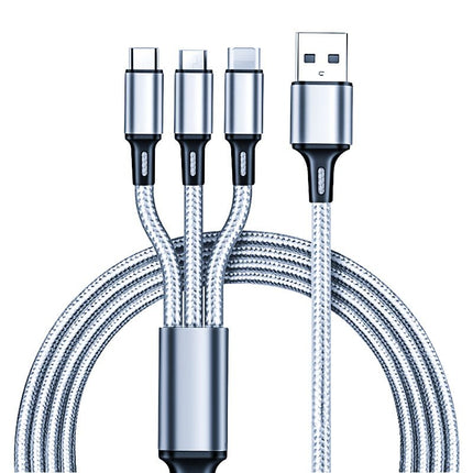 3-in-1 Multi USB Charger Cable for Micro USB Type C and Apple Devices