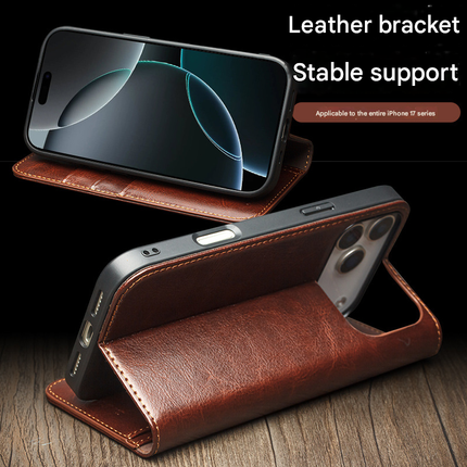 For iPhone 17 Pro Max Horizontal Flip Leather Case with Holder & Card Slots & Wallet