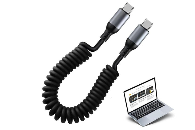 USB C To C Cable Car Coiled Type C Charging Cable For iPhone Samsung V1263-JX-6112