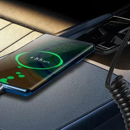 USB C To C Cable Car Coiled Type C Charging Cable For iPhone Samsung