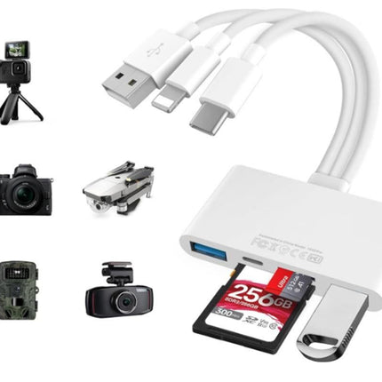 5 In 1 Memory Card Reader USB OTG Adapter SD Card Reader For iPhone iPad