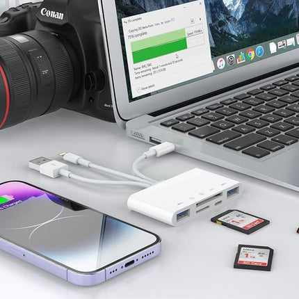 5 In 1 Memory Card Reader USB OTG Adapter SD Card Reader For iPhone iPad