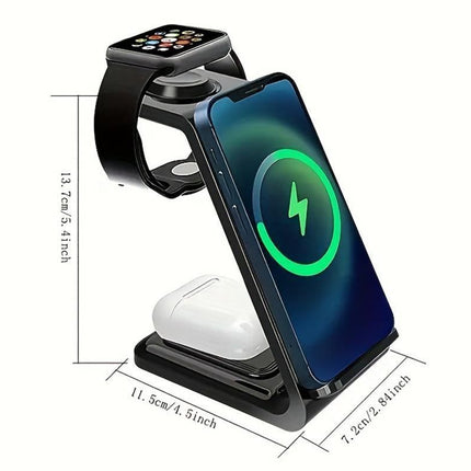 3 in 1 Wireless Charger Dock Charging Station for Apple Watch iPhone Apple AirPods