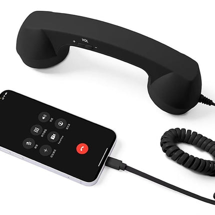 1M Retro Wired Handheld Telephone Handset with Microphone Type C Plug for Smartphones PC