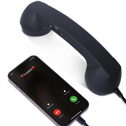 1M Retro Wired Handheld Telephone Handset with Microphone Type C Plug for Smartphones PC