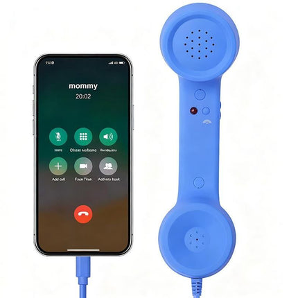 1M Retro Wired Handheld Telephone Handset with Microphone Type C Plug for Smartphones PC