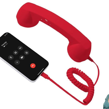1M Retro Wired Handheld Telephone Handset with Microphone Type C Plug for Smartphones PC
