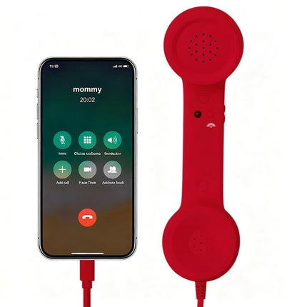1M Retro Wired Handheld Telephone Handset with Microphone Type C Plug for Smartphones PC