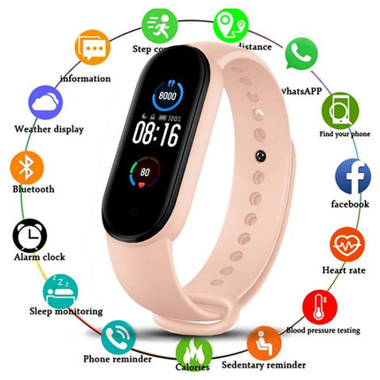 Bluetooth Smart Fitness Bracelet Heart Rate Monitor Watch Wristband Fitness Tracker Health Tracker with Sleep Tracker for Women Men