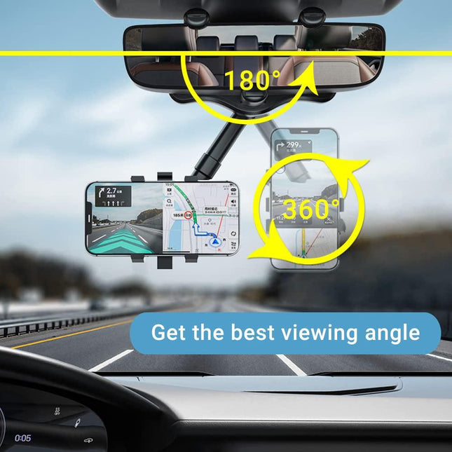 360 Rotatable and Retractable Car Phone Holder Multifunctional Rearview Mirror Phone Holder Universal – product detail