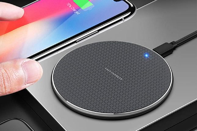 Wireless Fast Charger Smartphone Charger Qi Charging for Apple Samsung and Smart Phones (Black)