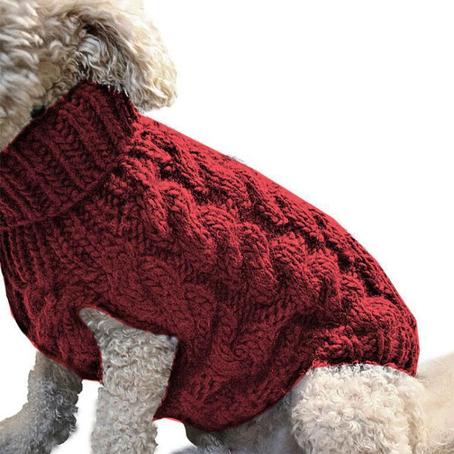 Pet Dog Sweater Pet Turtleneck Knitting Sweater Winter Warmer Clothes Pet Pullover Knitwear