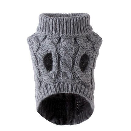Pet Dog Sweater Pet Turtleneck Knitting Sweater Winter Warmer Clothes Pet Pullover Knitwear - Blue