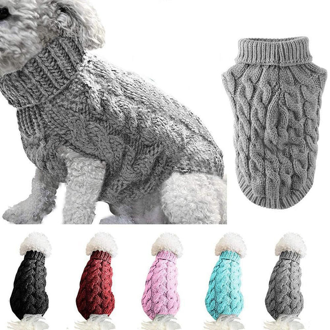 Pet Dog Sweater Pet Turtleneck Knitting Sweater Winter Warmer Clothes Pet Pullover Knitwear – product detail