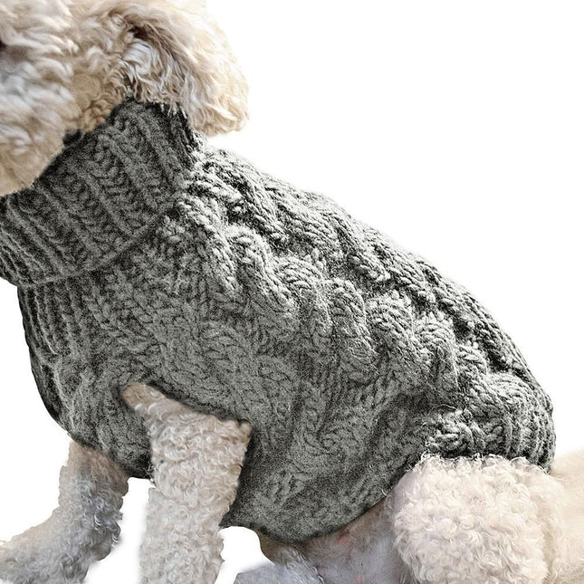 Pet Dog Sweater Pet Turtleneck Knitting Sweater Winter Warmer Clothes Pet Pullover Knitwear