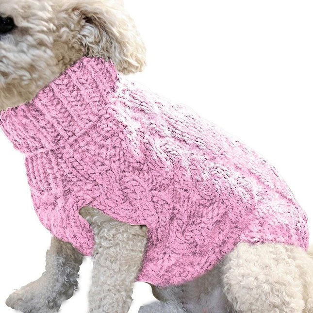 Pet Dog Sweater Pet Turtleneck Knitting Sweater Winter Warmer Clothes Pet Pullover Knitwear