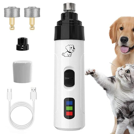 2-Speed Dog Nail Grinder Pet Nail Grinder Super Quiet Rechargeable Electric Dog Nail Trimmer for Large Medium Small Dogs