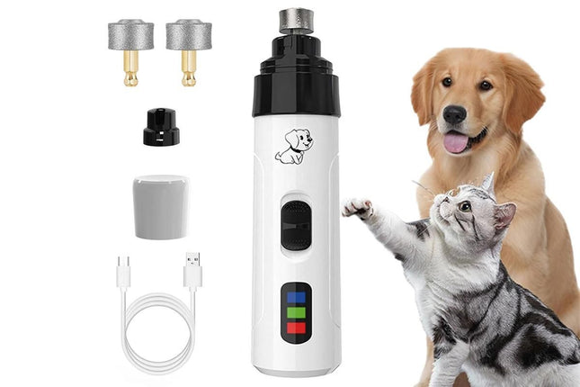 2-Speed Dog Nail Grinder Pet Nail Grinder Super Quiet Rechargeable Electric Dog Nail Trimmer for Large