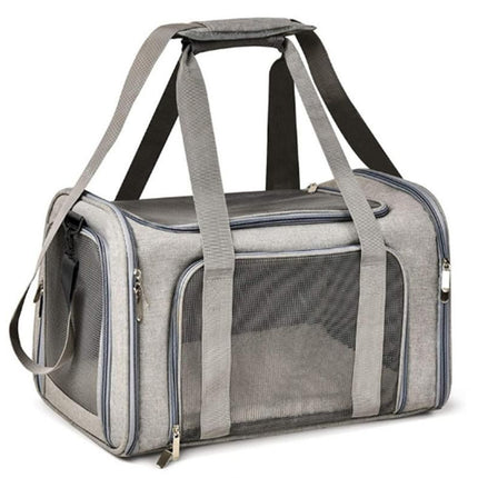 Portable Travel Bag Soft Crate Cage Cat Bag Animal Carriers for Pets -Grey