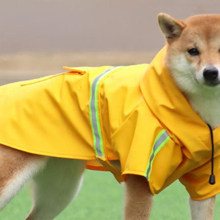 Pet Raincoat Outdoor Waterproof Dog Poncho for Small and Medium Dogs - Yellow