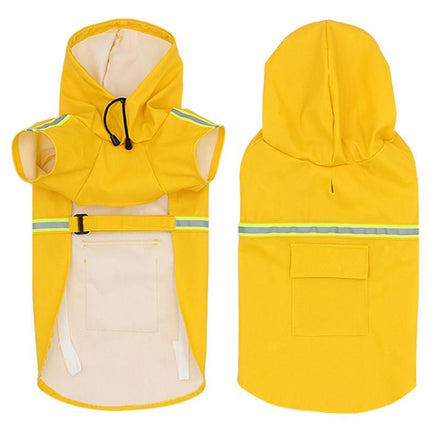 Pet Raincoat Outdoor Waterproof Dog Poncho for Small and Medium Dogs - Yellow