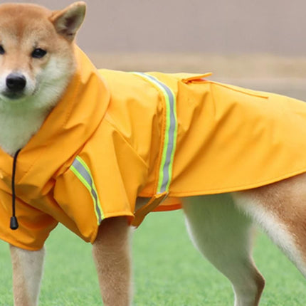 Pet Raincoat Outdoor Waterproof Dog Poncho for Small and Medium Dogs - Yellow