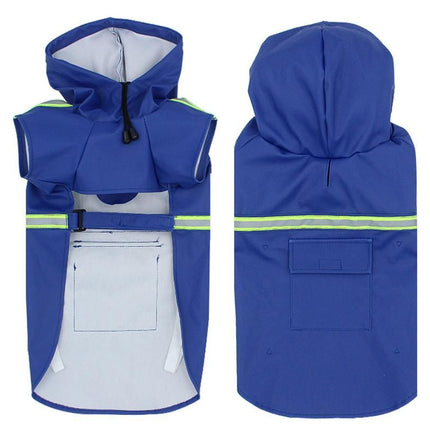 Pet Raincoat Outdoor Waterproof Dog Poncho for Small and Medium Dogs - Blue