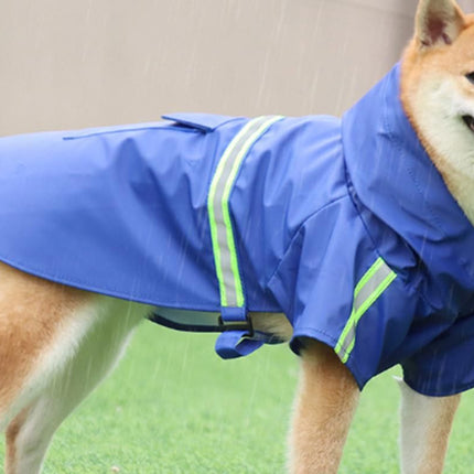 Pet Raincoat Outdoor Waterproof Dog Poncho for Small and Medium Dogs - Blue