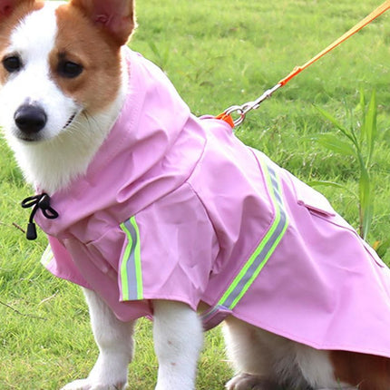 Pet Raincoat Outdoor Waterproof Dog Poncho for Small and Medium Dogs - Pink