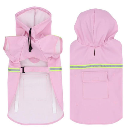 Pet Raincoat Outdoor Waterproof Dog Poncho for Small and Medium Dogs - Pink