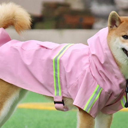 Pet Raincoat Outdoor Waterproof Dog Poncho for Small and Medium Dogs - Pink