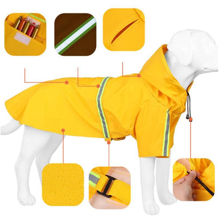 Pet Raincoat Outdoor Waterproof Dog Poncho for Small and Medium Dogs - Orange