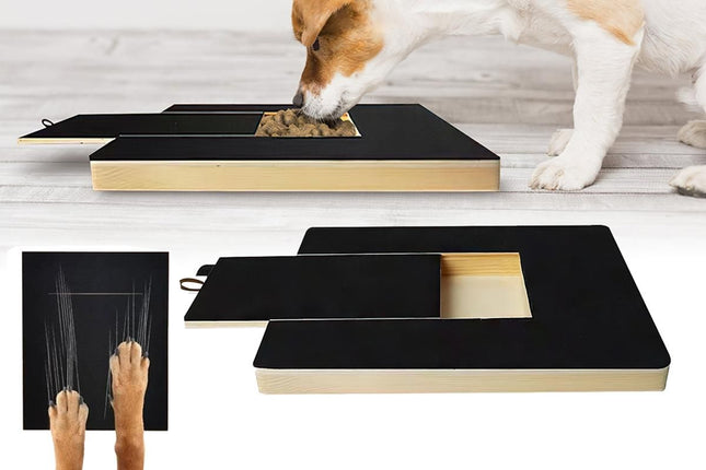 Dog Scratch Pad for Nails Scratching Board with Treat Box V1263-JX-6220 in Black