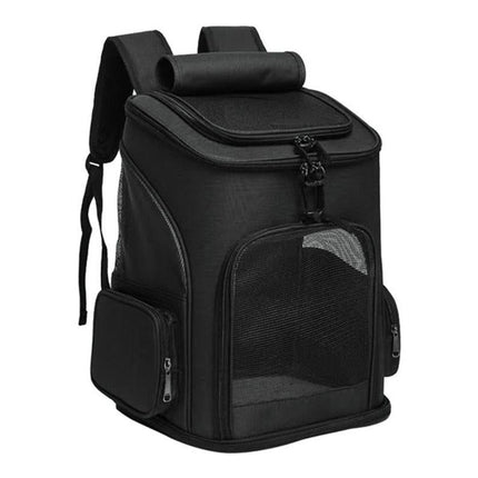 Expandable Large Cat Backpack Carrier for Small Pets - Black