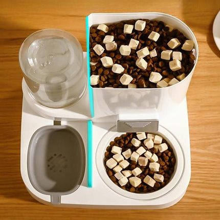 2 in 1 Automatic Cat Feeder and Waterer Ceramic Pet Bowl for Cats and Small Dogs