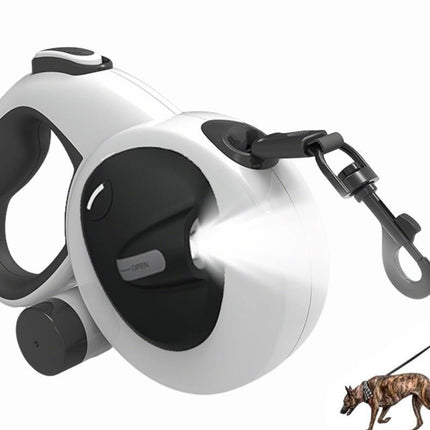 5m Auto Retractable Dog Leash with LED Light Pet Walking Lead for Small Medium Large Dogs - M