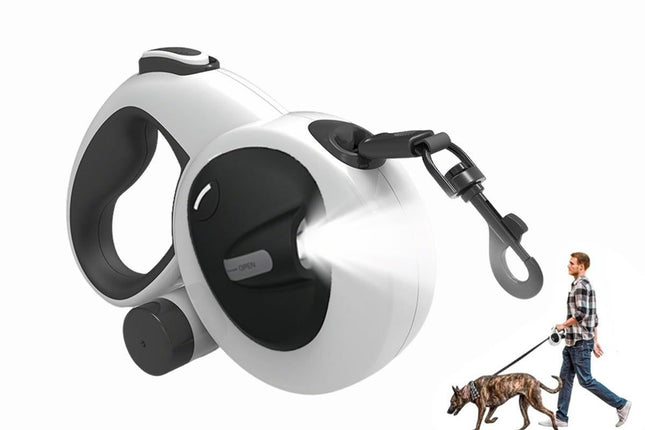 5m Auto Retractable Dog Leash with LED Light Pet Walking Lead for Small Medium Large Dogs