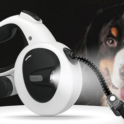 5m Auto Retractable Dog Leash with LED Light Pet Walking Lead for Small Medium Large Dogs - M